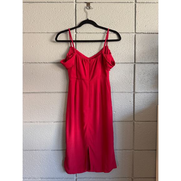 Women's Reformation Rena Off the Shoulder Dress in Cranberry size 0 Mobwife - Picture 4 of 6